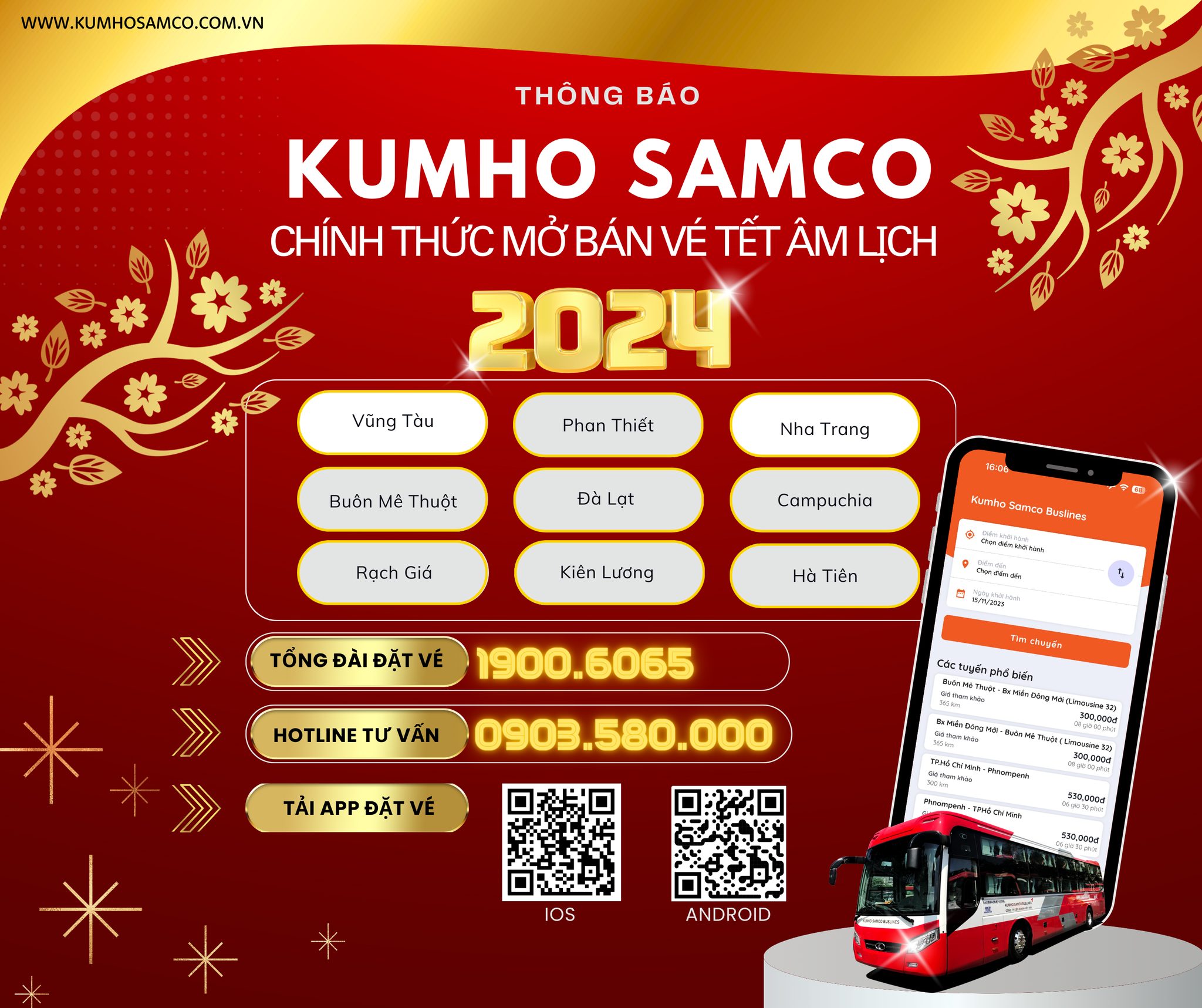 Xe Kumho đi Rạch Giá tết 2024 - Kumhosamco.com
